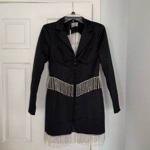 ASOS rhinestone fringe blazer dress